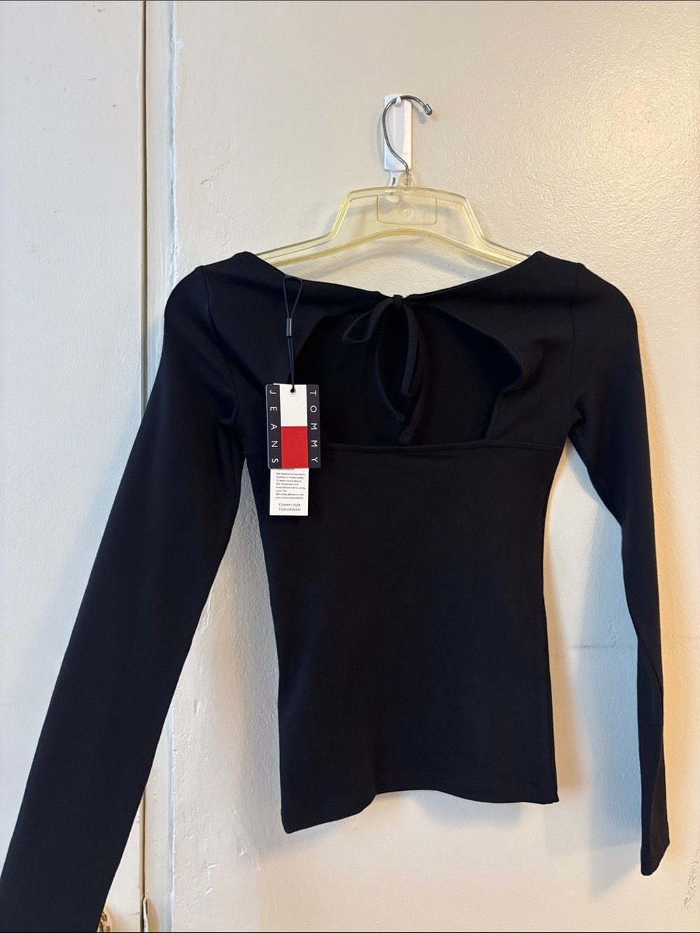Tommy Hilfiger Black Long-Sleeve Boatneck Top - Picture 3 of 5